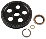 Sand-seal-generator/alternator-pulley-laser-engraved-numbers-black-12-V--Including-aluminium-collar-and-orange-seal-VW-Käfer-33-1065-0